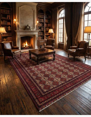 9' 10 x 16' 1 Hand Knotted Afghan Ersari Wool Rug