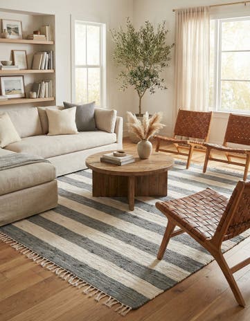 10' x 10' Hand Woven Chindi Rag Square Rug