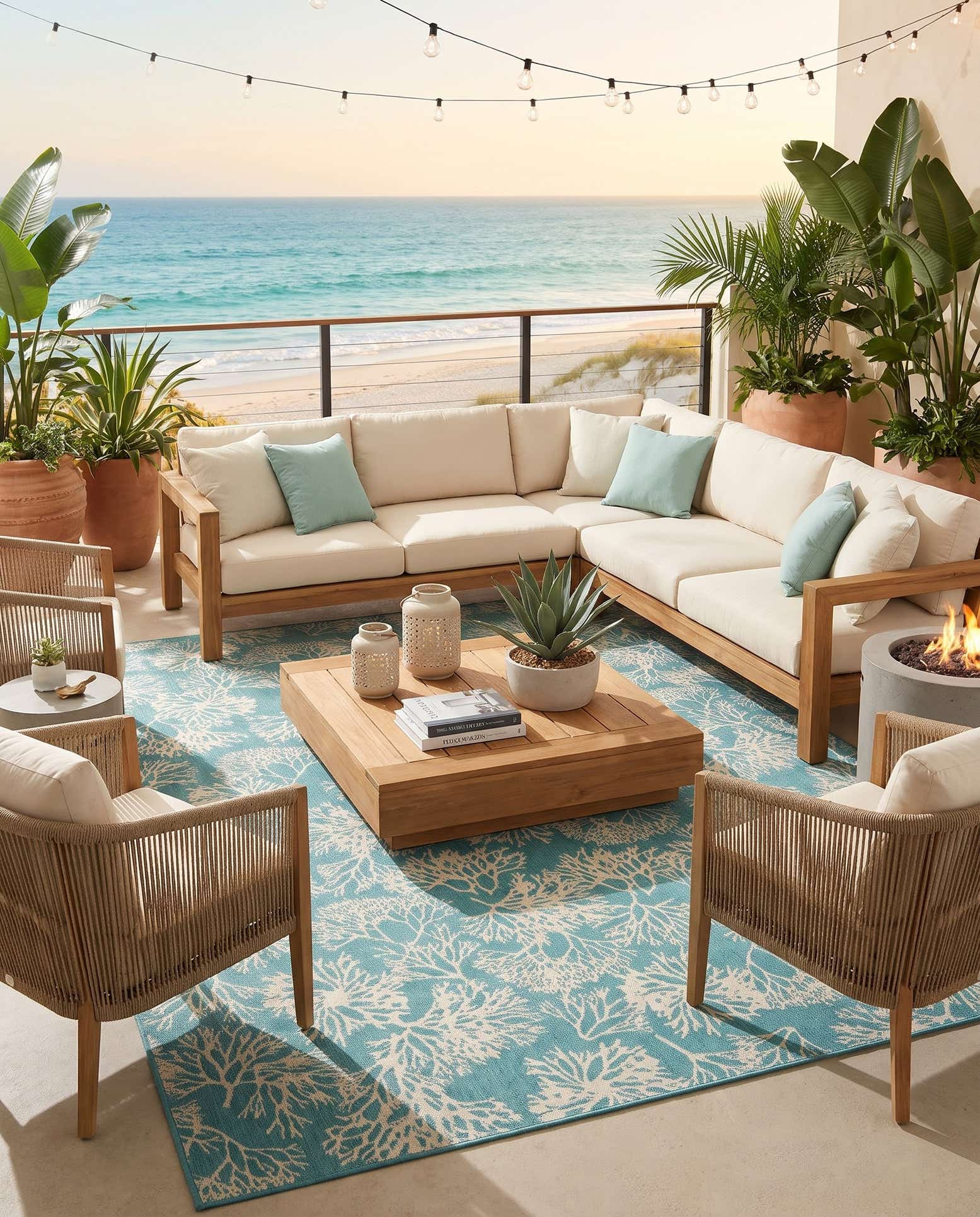 305cm x 400cm Easy-Clean Coastal Indoor / Outdoor Rug
