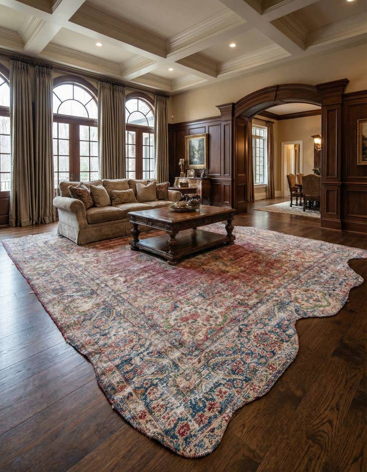 Detail image of 9' 8 x 13' Hand Knotted Ultra Vintage Persian Wool Rug