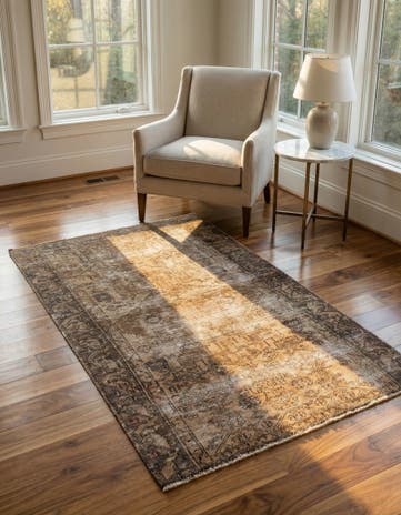 3' 9 x 6' 1 Hand Knotted Ultra Vintage Persian Wool Rug