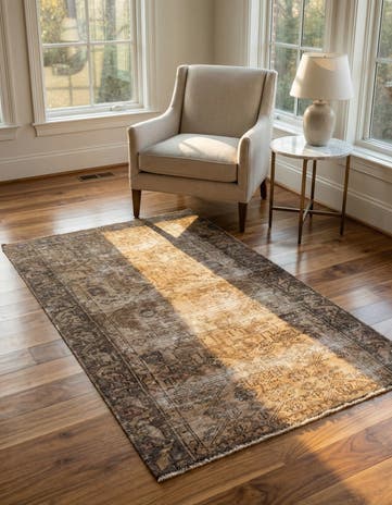 3' 9 x 6' 1 Hand Knotted Ultra Vintage Persian Wool Rug
