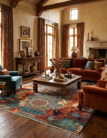 8' 2 x 9' 9 Hand Knotted Mamluk Ziegler Rug