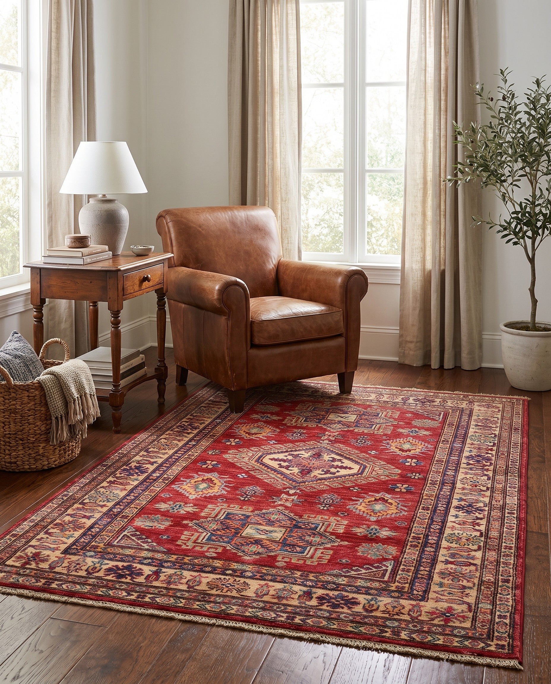 4' 2 x 5' 11 Hand Knotted Kazak Rug