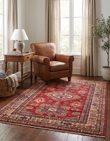 4' 2 x 5' 11 Hand Knotted Kazak Rug