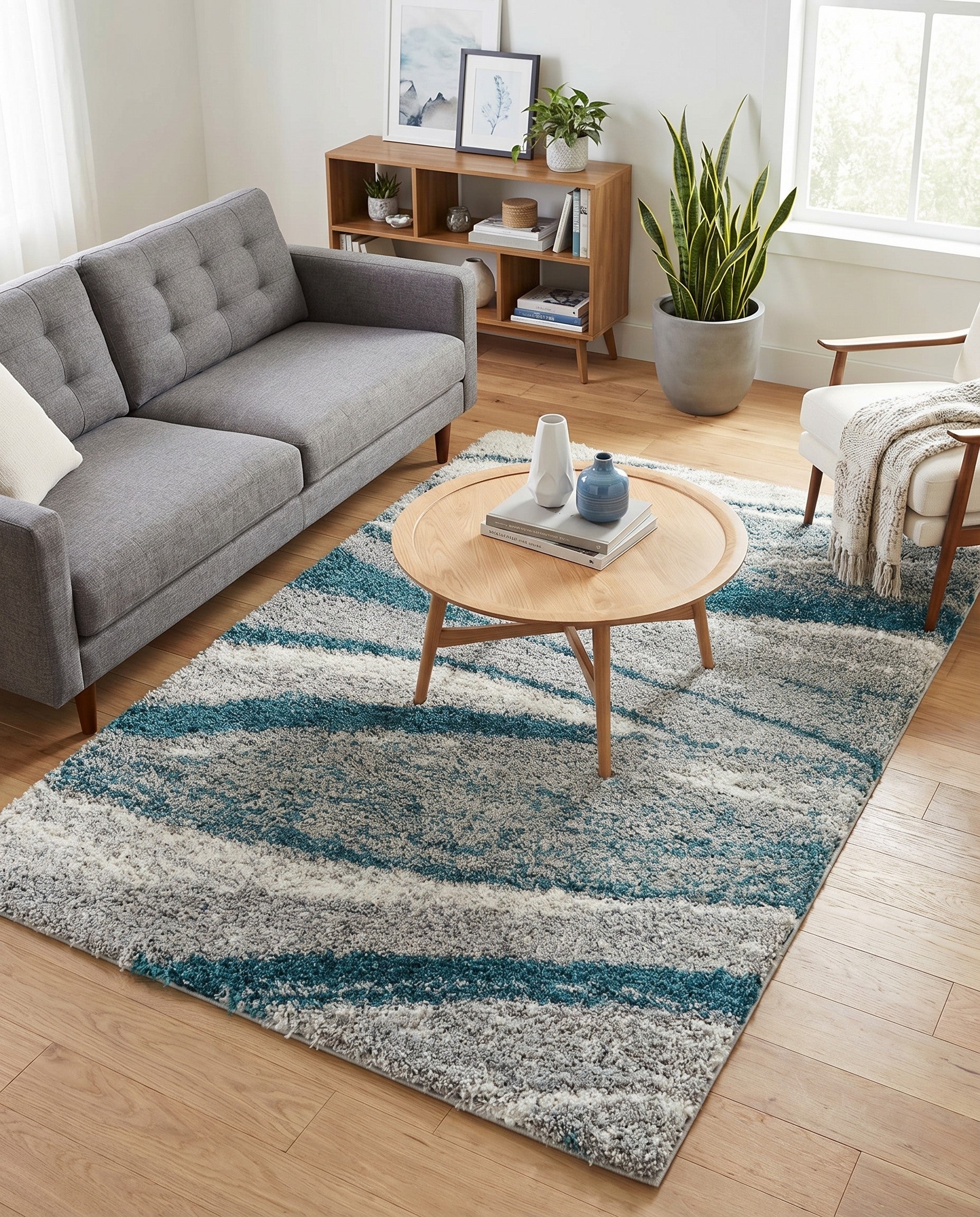 Teal Soft Touch Shag Rug