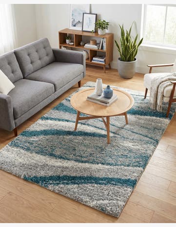 Teal Soft Touch Shag Rug