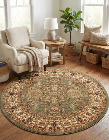 Light Green Aditi Round Rug