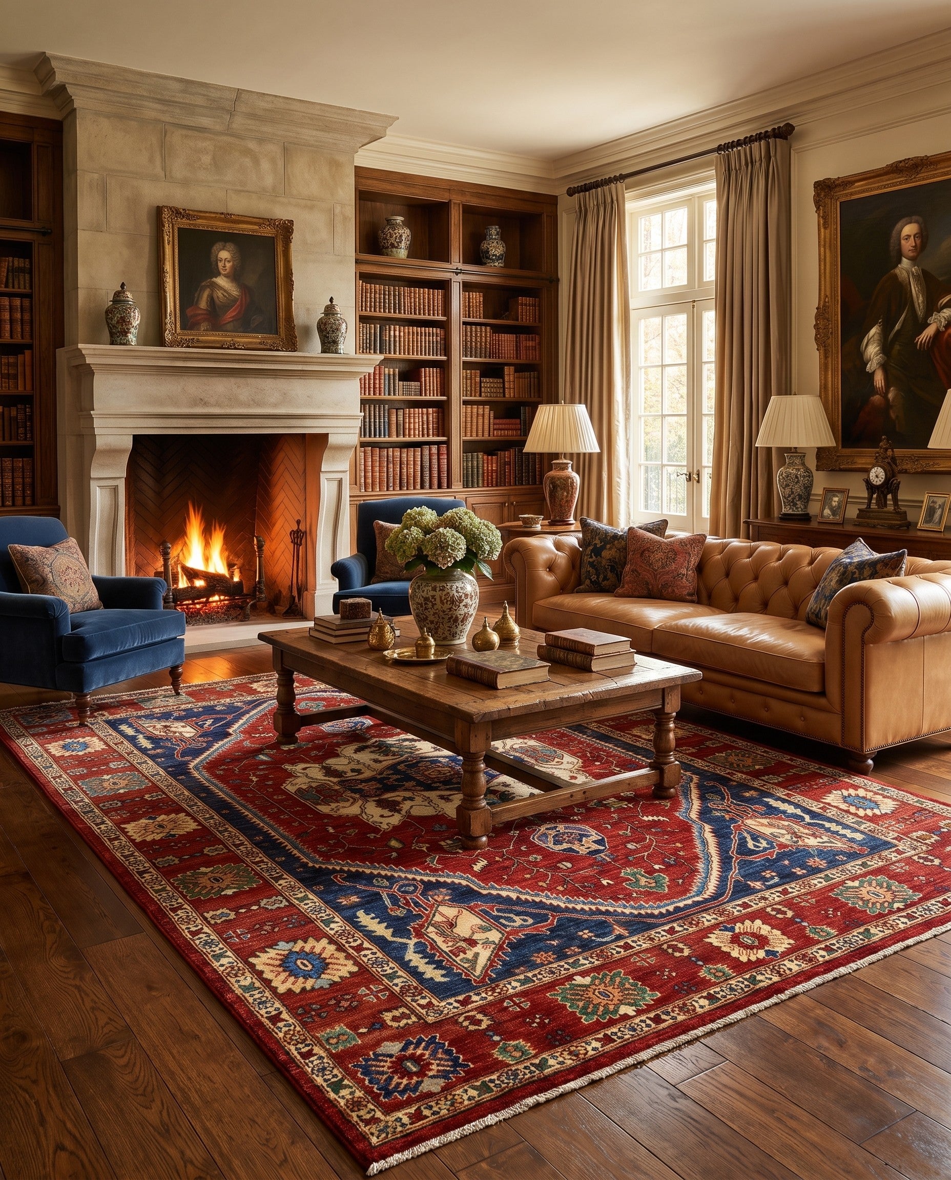 6' 8 x 9' 9 Hand Knotted Heriz Rug