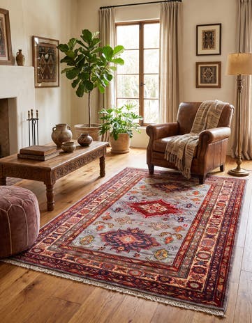 3' 4 x 5' 3 Hand Knotted Kazak Rug