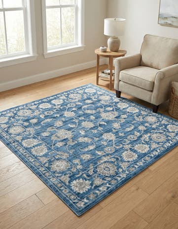 Blue Boston Square Rug