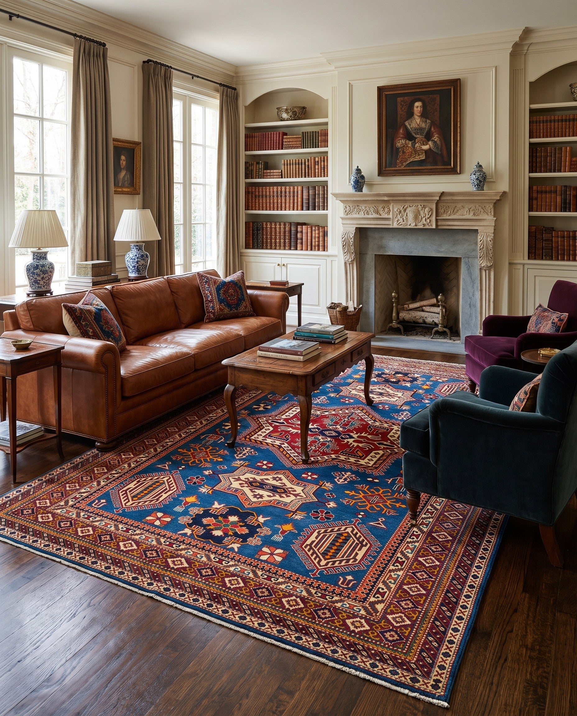 5' 10 x 8' 2 Hand Knotted Shirvan Rug