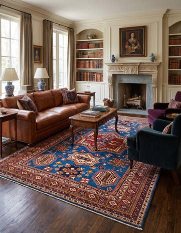 5' 10 x 8' 2 Hand Knotted Shirvan Rug