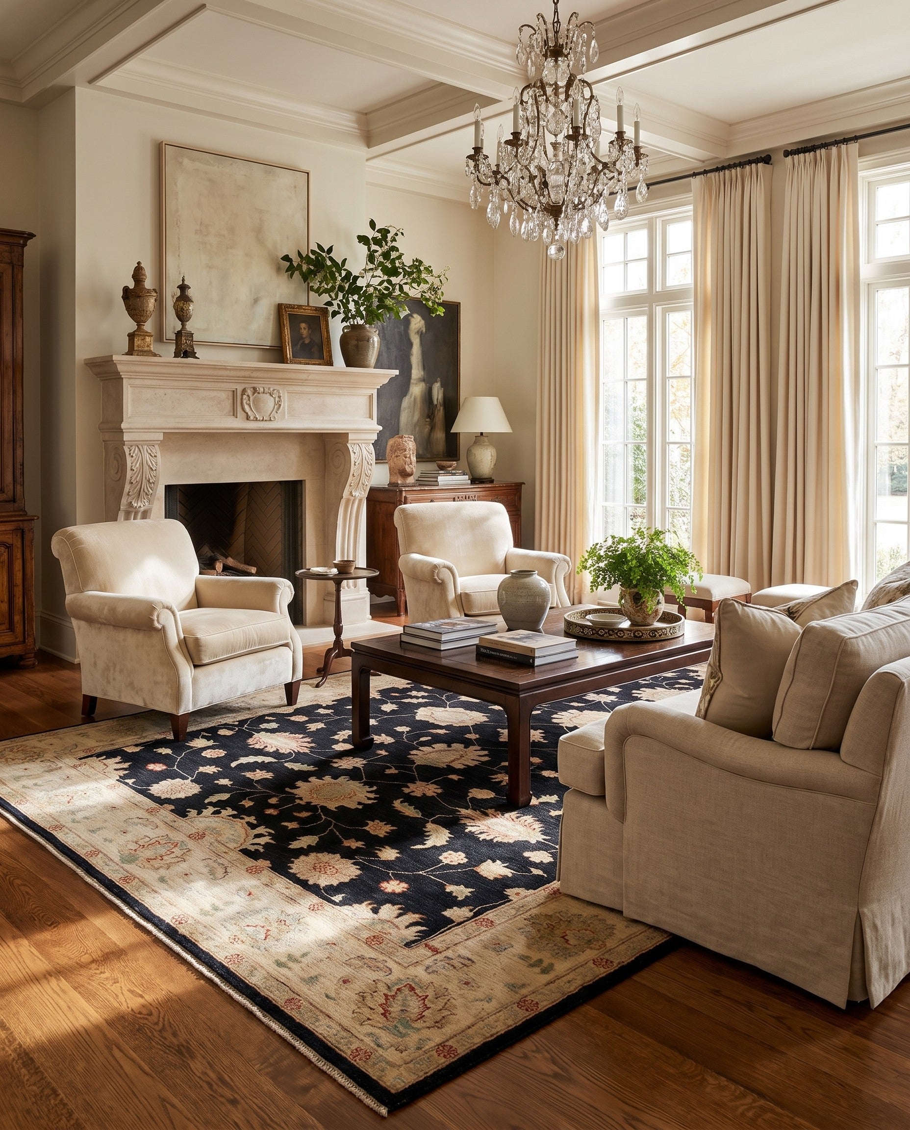 6' 3 x 9' 8 Hand Knotted Ziegler Rug