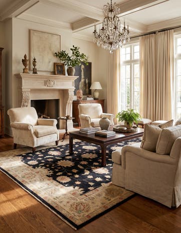 6' 3 x 9' 8 Hand Knotted Ziegler Rug
