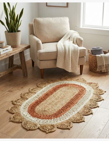 3' 1 x 5' 1 Handmade Braided Jute Oval Rug