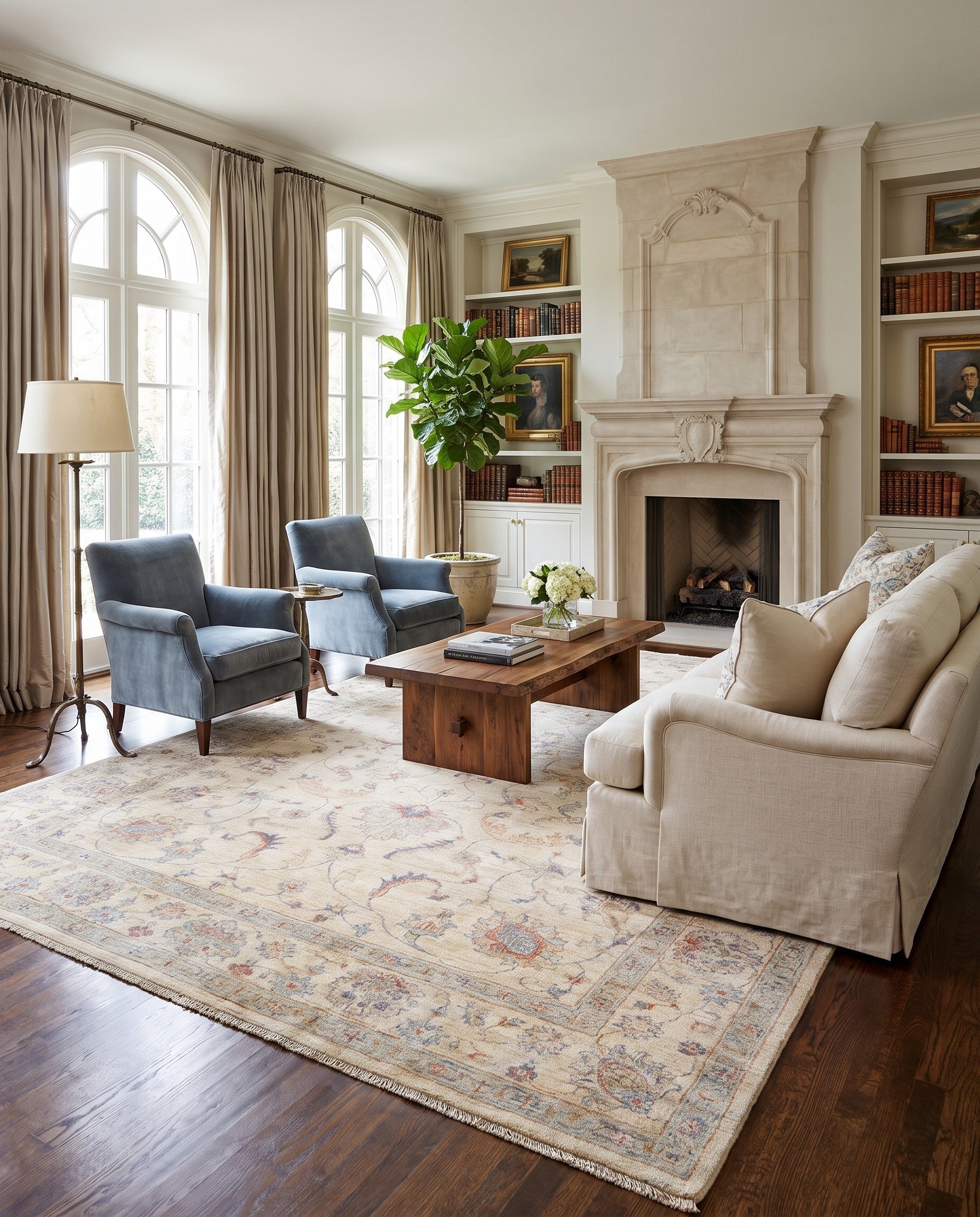 6' x 9' 4 Hand Knotted Ziegler Rug