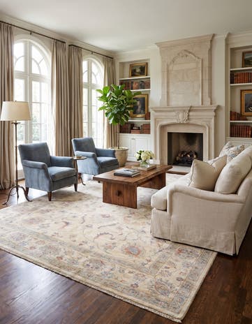 6' x 9' 4 Hand Knotted Ziegler Rug