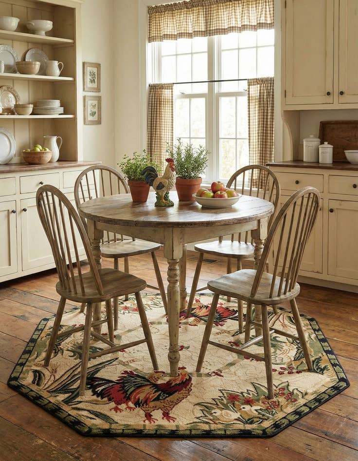 Detail image of 5' 3 x 5' 3 Country Octagon Rug