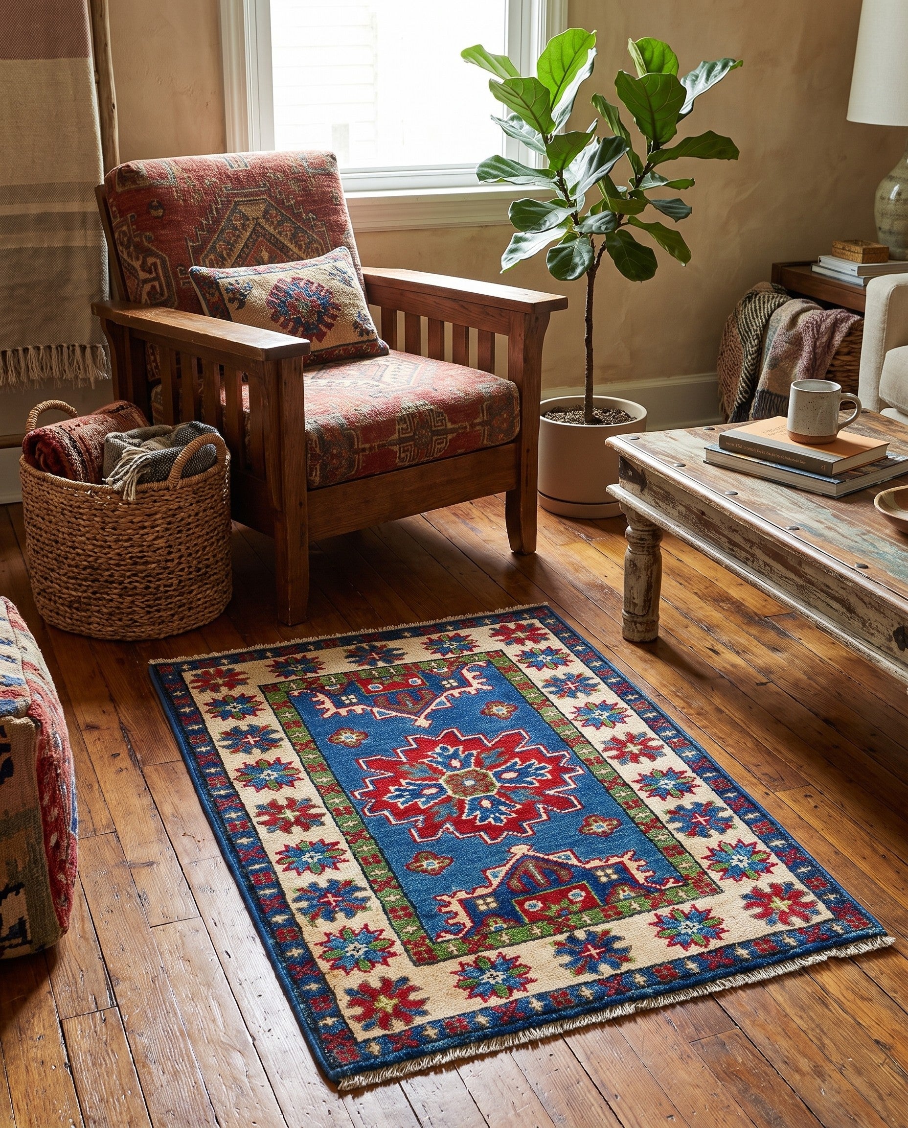 2' x 2' 11 Hand Knotted Kazak Rug