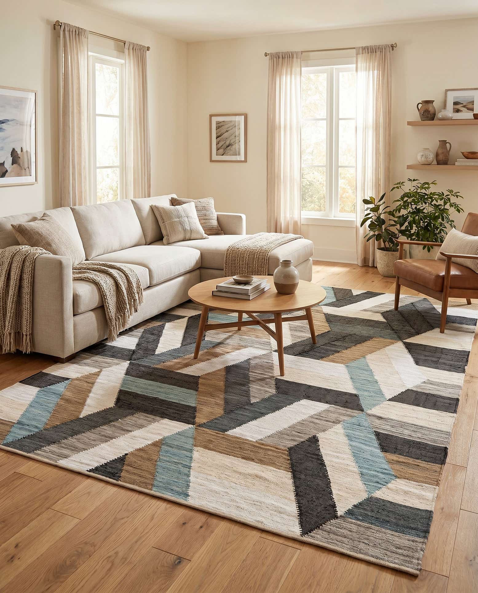 9' x 12' Hand Braided Chindi Cotton Rug