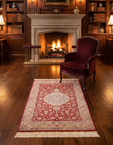 3' 3 x 4' 11 Ghom Silk Rug