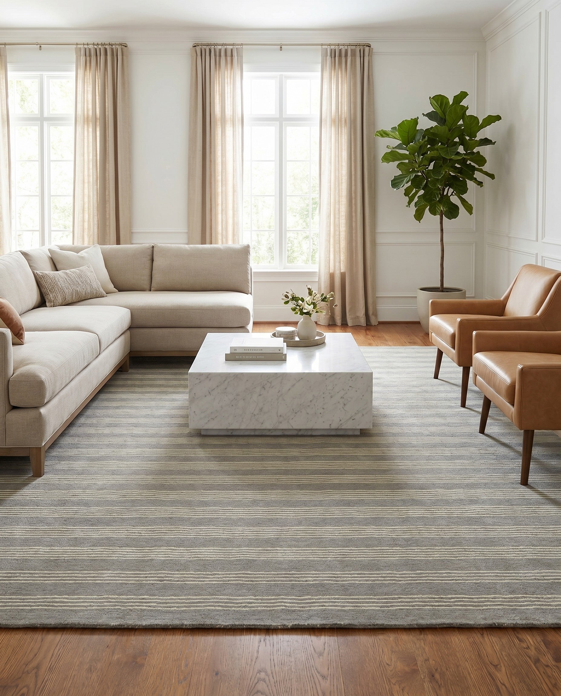 10' x 10' Jill Zarin Striped Wool Square Rug