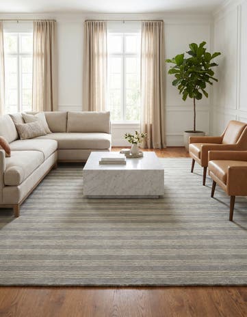 10' x 10' Jill Zarin Striped Wool Square Rug