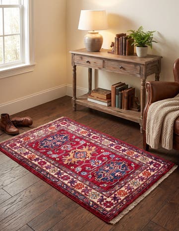 2' x 3' 1 Hand Knotted Kazak Rug