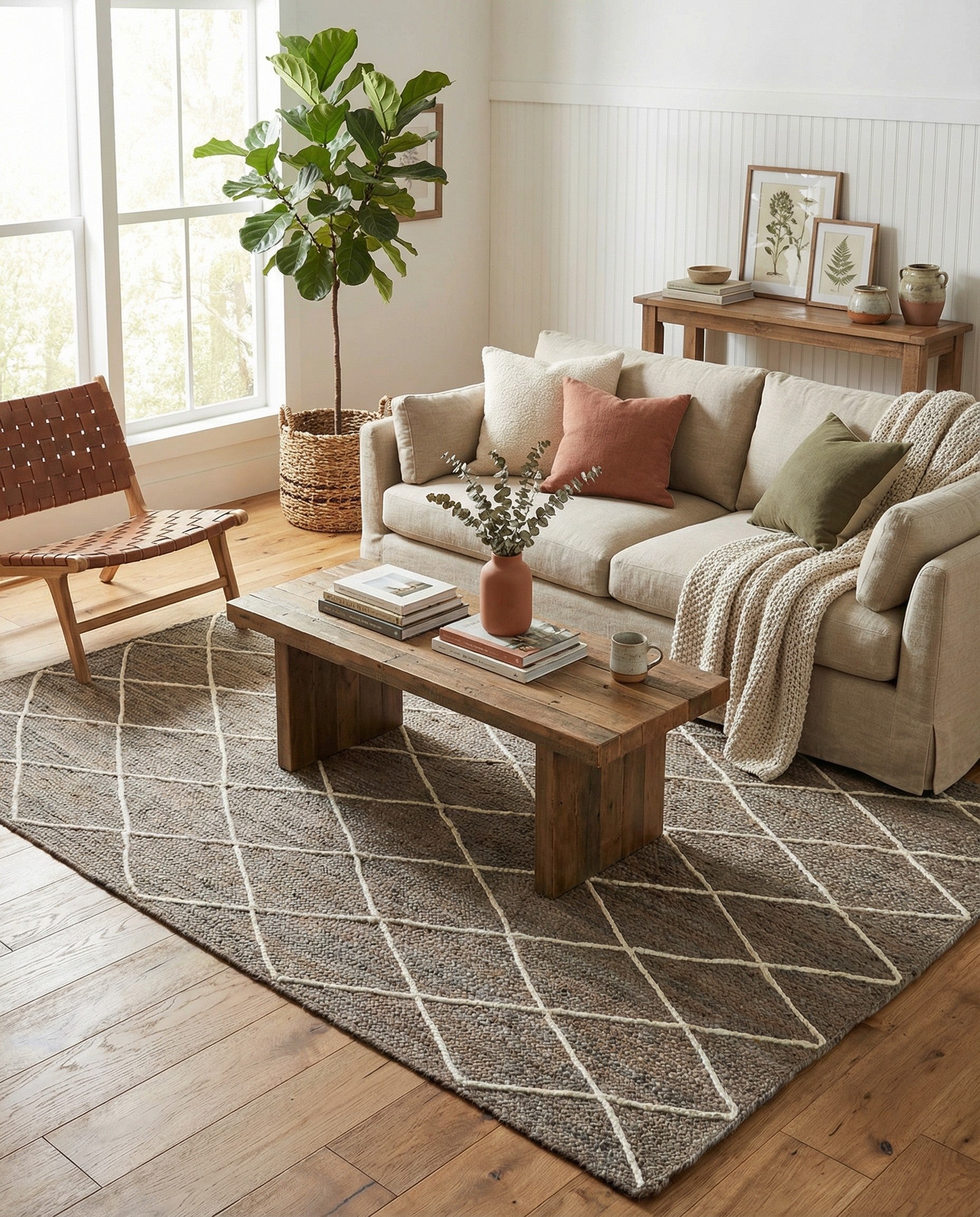 8' x 10' Handmade Braided Jute Rug