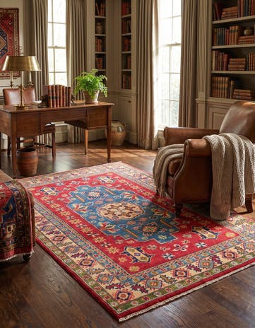4' 1 x 6' 1 Hand Knotted Kazak Rug