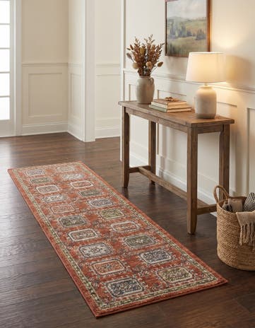 Terracotta Rust Red Grand Tradition Runner Rug