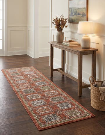 Terracotta Rust Red Grand Tradition Runner Rug