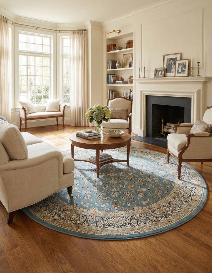 Detail image of 10' x 10' Nain Design Round Rug