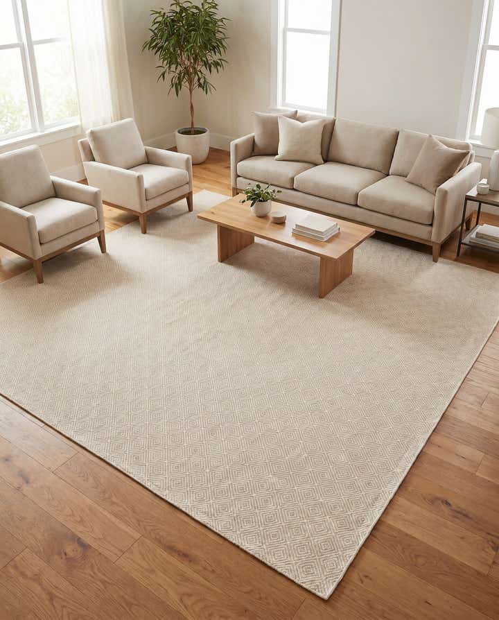 10' x 10' Hand Woven Geo Trellis Flatweave Square Rug