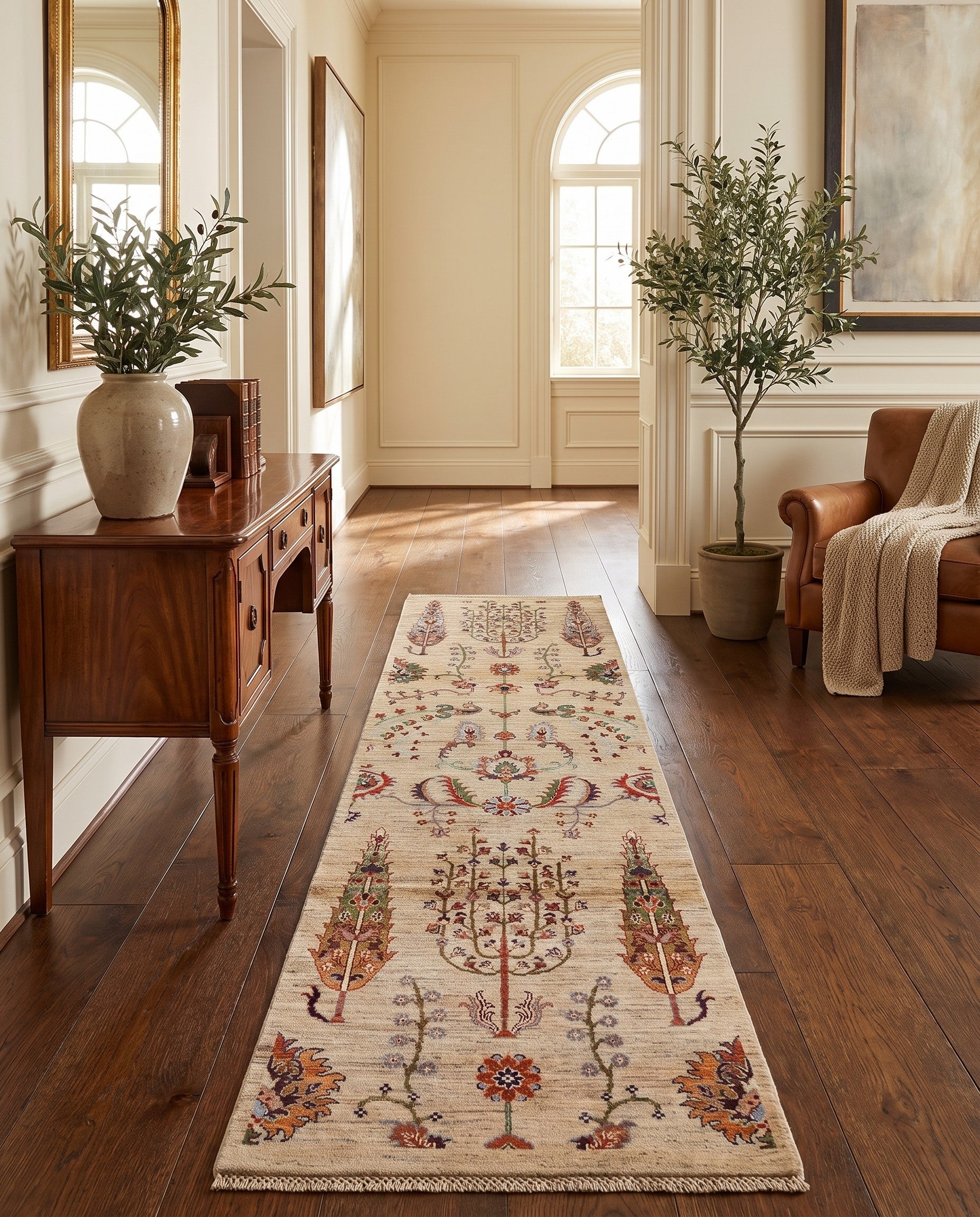 2' 7 x 9' 8 Hand Knotted Ariana Ziegler Runner Rug