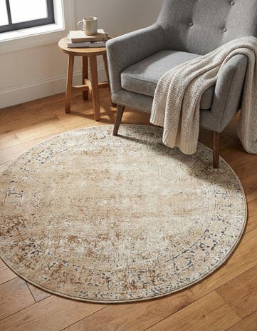 Beige Eliza Round Rug