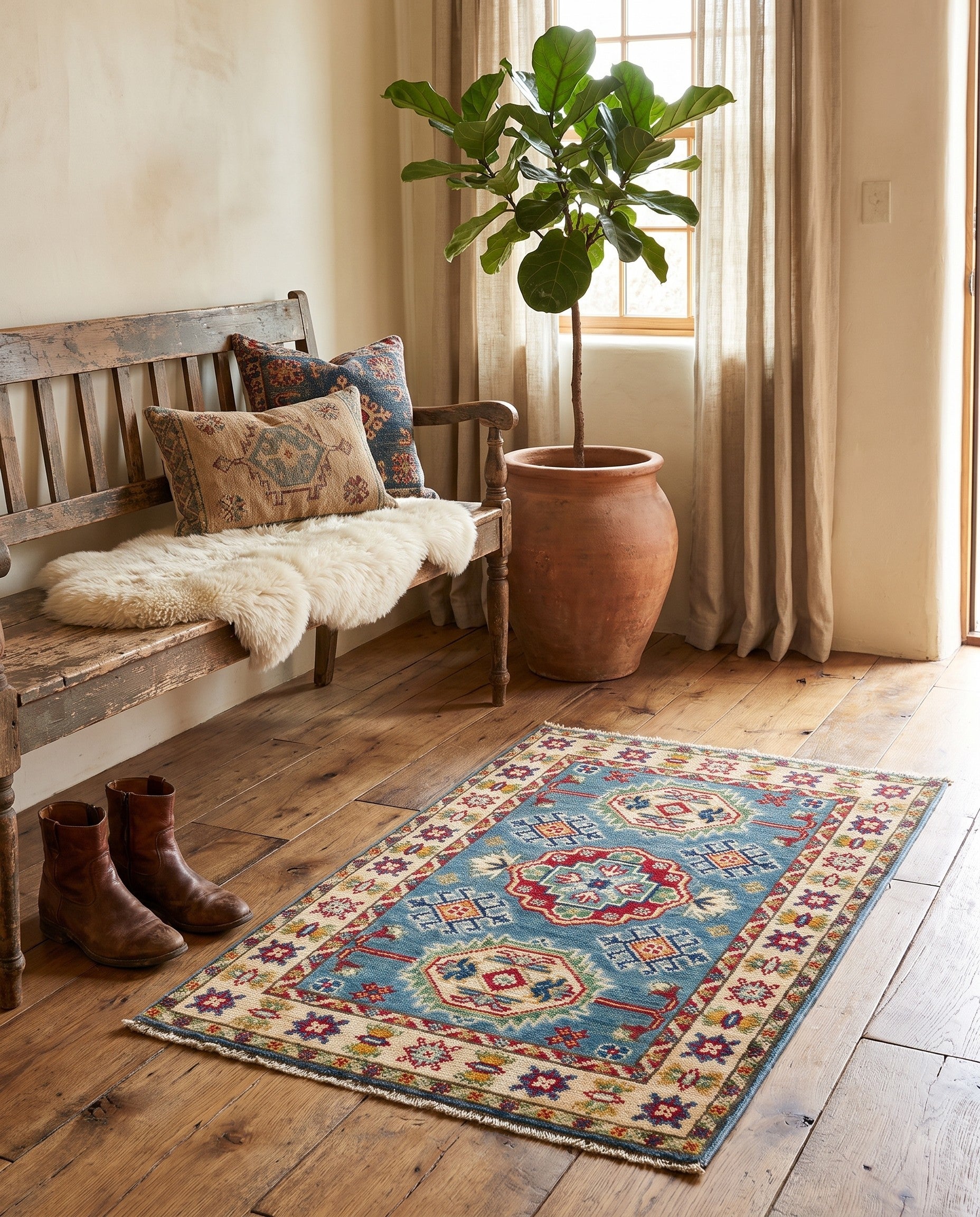 2' 1 x 3' 2 Hand Knotted Kazak Rug