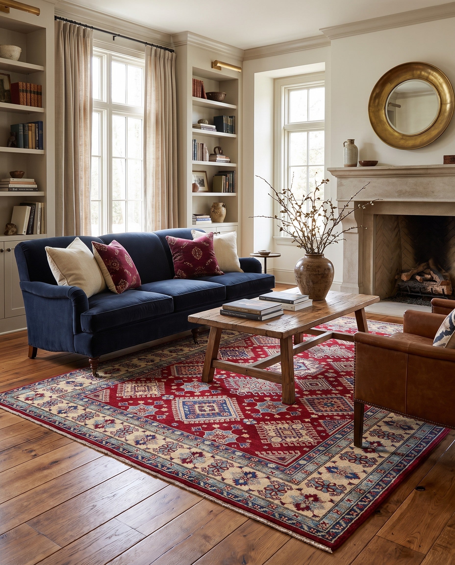 6' 7 x 9' 8 Hand Knotted Kazak Rug
