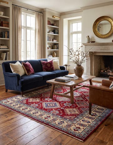6' 7 x 9' 8 Hand Knotted Kazak Rug