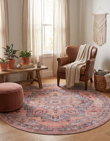 7' 3 x 7' 3 Washable Mangata Round Rug