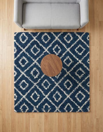 6' x 6' Lattice Shag Square Rug