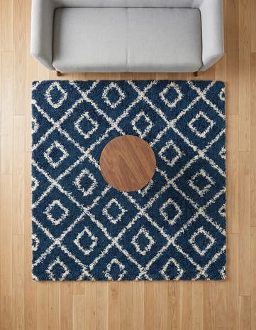6' x 6' Lattice Shag Square Rug