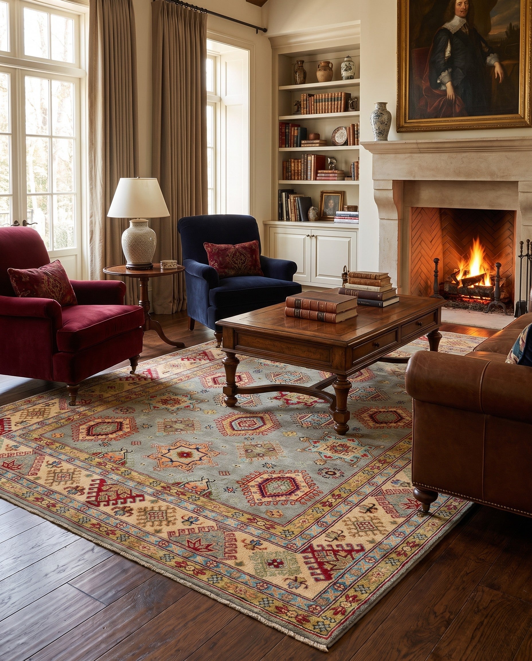 6' 8 x 9' 11 Hand Knotted Kazak Rug