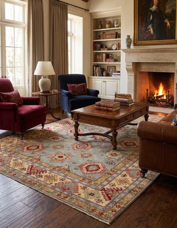 6' 8 x 9' 11 Hand Knotted Kazak Rug