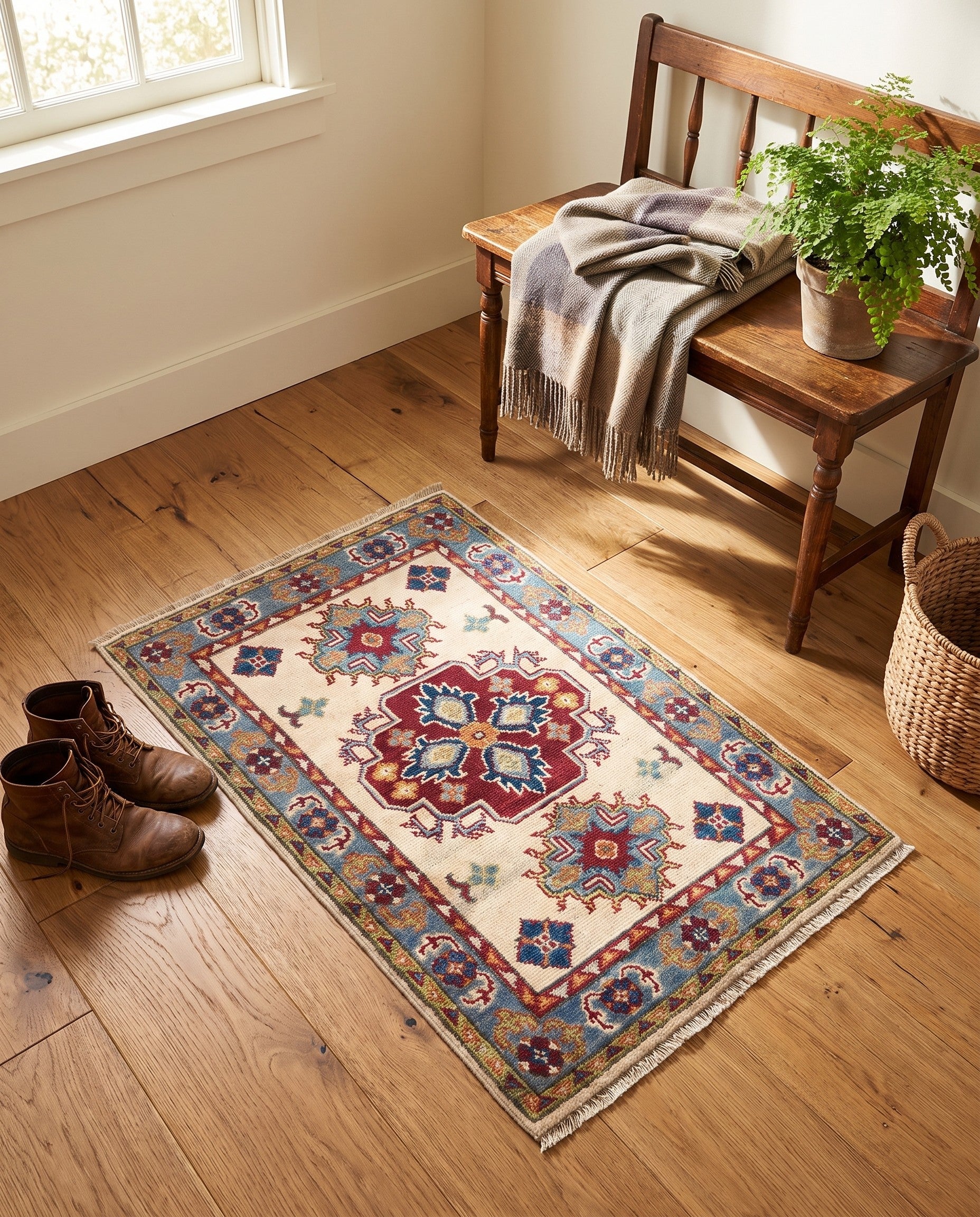 1' 11 x 2' 11 Hand Knotted Kazak Rug