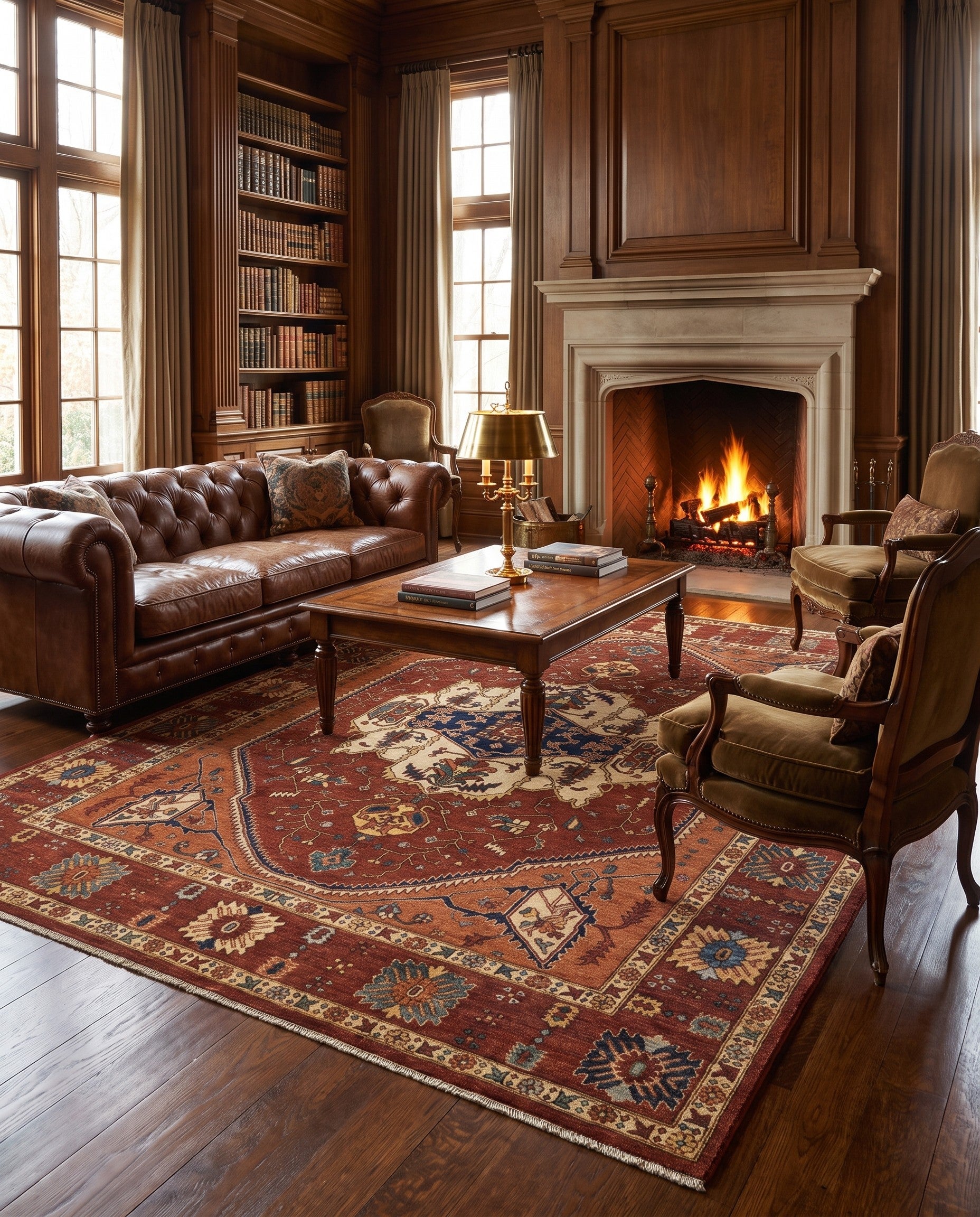 8' 4 x 9' 11 Hand Knotted Heriz Rug