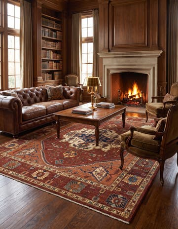 8' 4 x 9' 11 Hand Knotted Heriz Rug