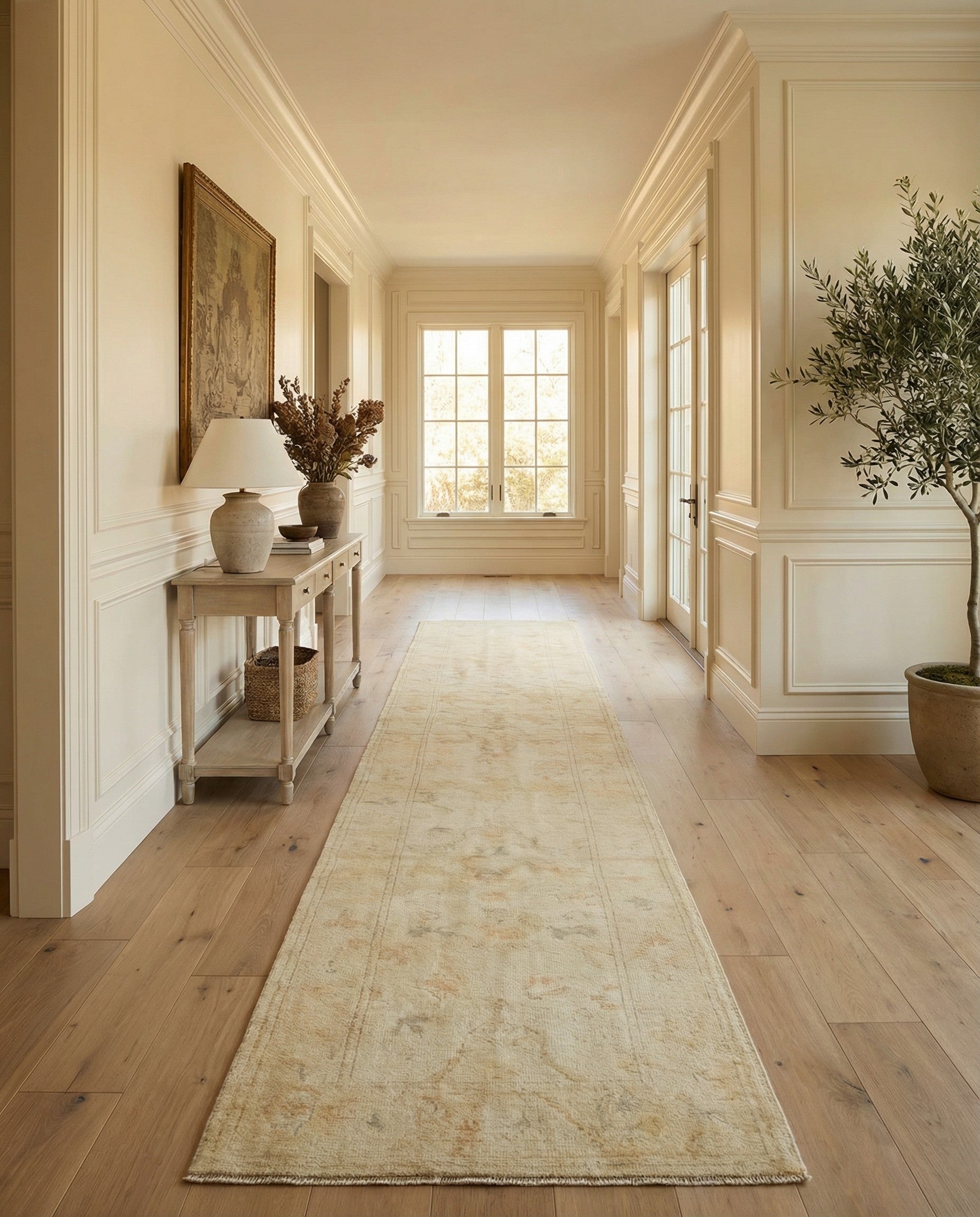 2' 7 x 16' 4 Hand Knotted Oushak Wool Runner Rug