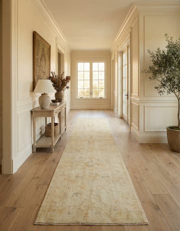 2' 7 x 16' 4 Hand Knotted Oushak Wool Runner Rug
